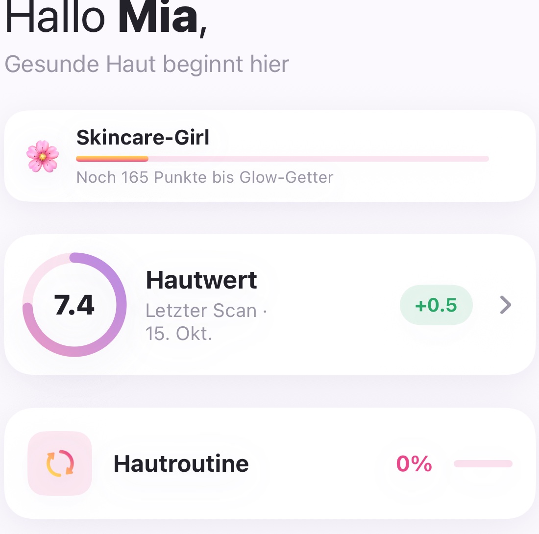 Hautwert-Karte mit 7,4